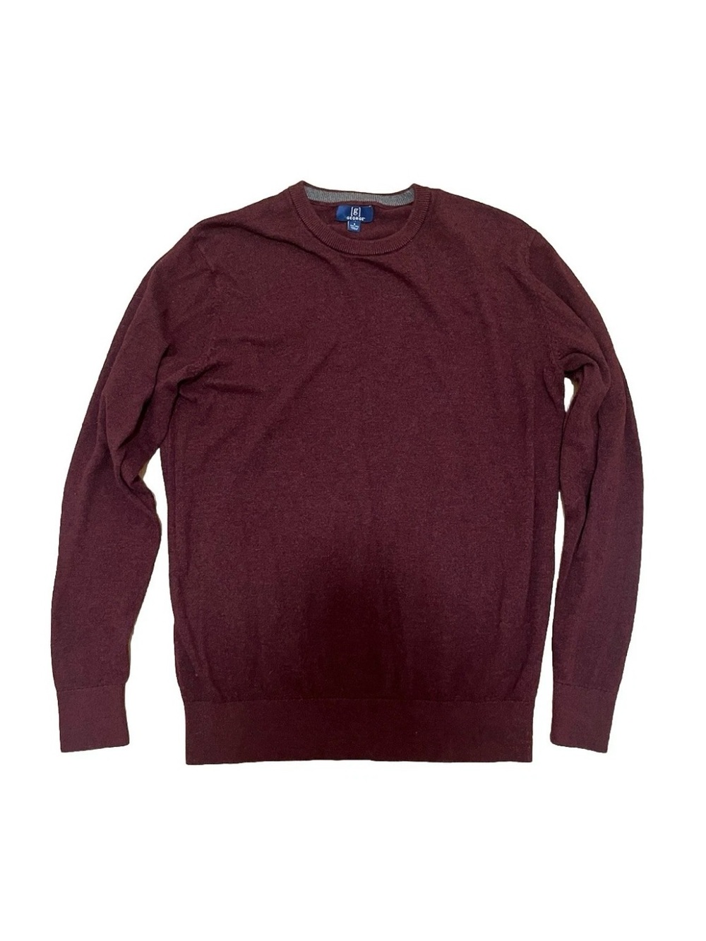 George Men’s Crewneck Sweater Burgundy Pullover Size Small